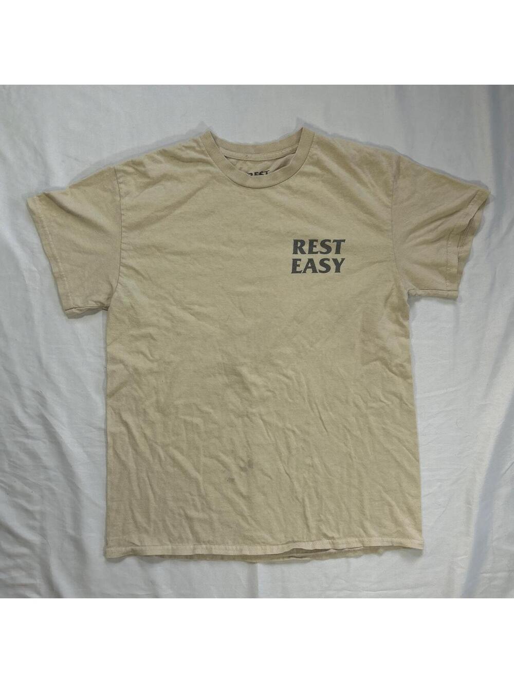 Rest Easy See You Soon Grim Reaper beige graphic t-shirt in men’s size medium